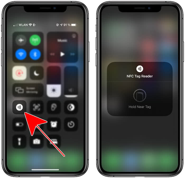 NFC Button in iPhone Control Center